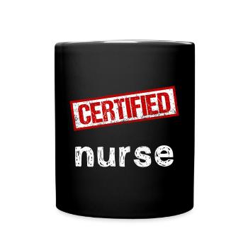 Krankenschwester - Tasse einfarbig - Schwarz - Vorne