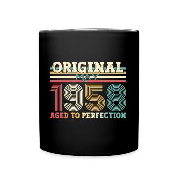 Original Mai 1958 Jahrgang 1958 Geburtstag 1958 - Tasse einfarbig - Schwarz - Vorne