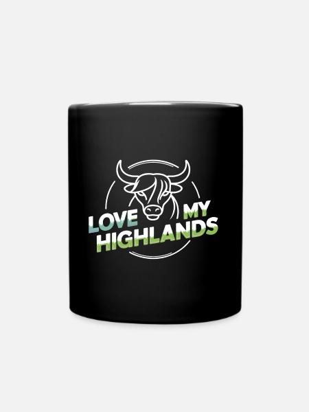Meine Highlands Rinder ich liebe Highlands - Tasse einfarbig - Schwarz