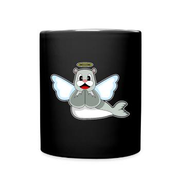 Seal Angel Wings - Full Colour Mug - black - Front