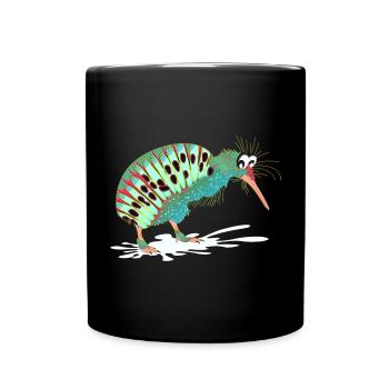 Drôles d’animaux - Drôle d’oiseau Kiwi Oiseau - Mug uni - noir - Devant