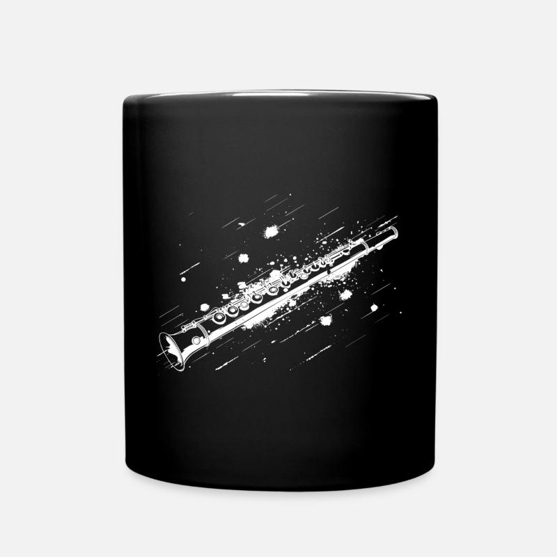 Flöte Streetart - Tasse einfarbig - Schwarz