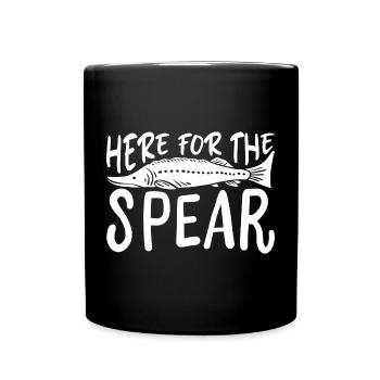 Hier für den Speer - Tasse einfarbig - Schwarz - Vorne
