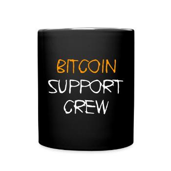 Bitcoin Support Crew Design - Tasse einfarbig - Schwarz - Vorne