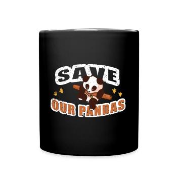 Save our Pandas - Tasse einfarbig - Schwarz - Vorne