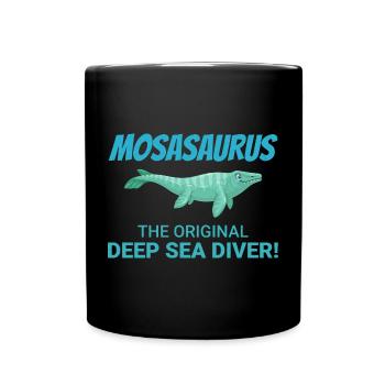 Mosasaurus Dinosaurier Dino Paläontologe Fossil - Tasse einfarbig - Schwarz - Vorne