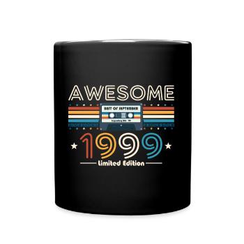 25ème Anniversaire Millésime Septembre 1999 Cassette 99 - Mug uni - noir - Devant