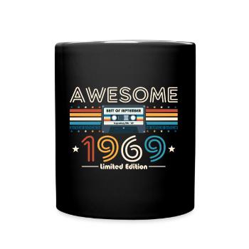 55ème Anniversaire Millésime Septembre 1969 Cassette 69 - Mug uni - noir - Devant