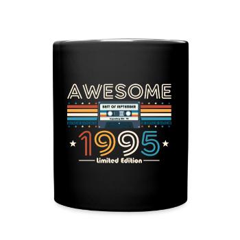 30ème Anniversaire Millésime Septembre 1995 Cassette 95 - Mug uni - noir - Devant