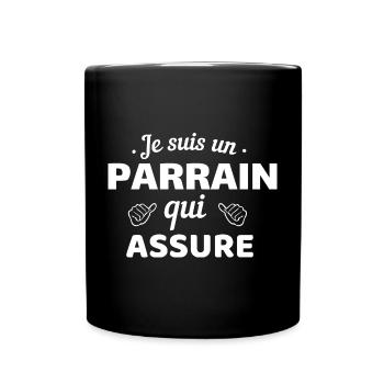 Humour Surprenante je suis un parrain qui assure - Mug uni - noir - Devant