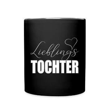 Lieblingstochter mit Herz - Tasse einfarbig - Schwarz - Vorne