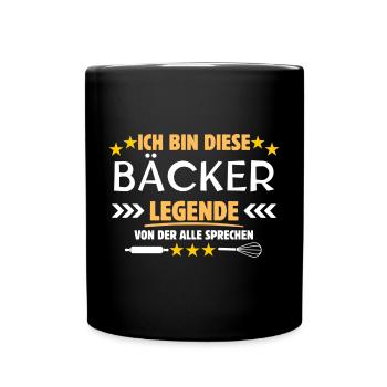 Bäcker Legende - Tasse einfarbig - Schwarz - Vorne
