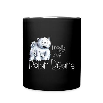 I Really Love Polar Bears Polar Bear Polar Bear - Full Colour Mug - black - Front