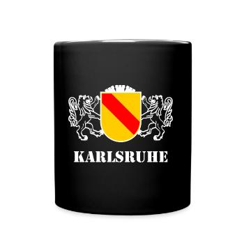 Karlsruhe in Nordbaden - Tasse einfarbig - Schwarz - Vorne