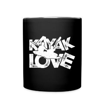 Kajak Love Duo Silhouette - Tasse einfarbig - Schwarz - Vorne