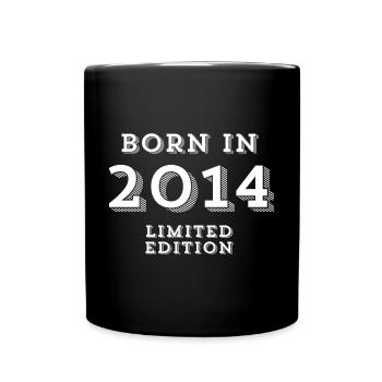 born in 2014, année de naissance, 2014 - Mug uni - noir - Devant