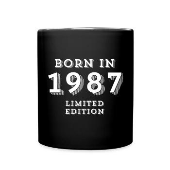 Geboren 1987, Geburtsjahr, ich bin 37 Jahre alt - Tasse einfarbig - Schwarz - Vorne