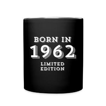 Date of birth, year of birth, 1962 - Full Colour Mug - black - Front