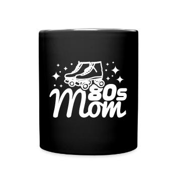 80er Mama - Tasse einfarbig - Schwarz - Vorne