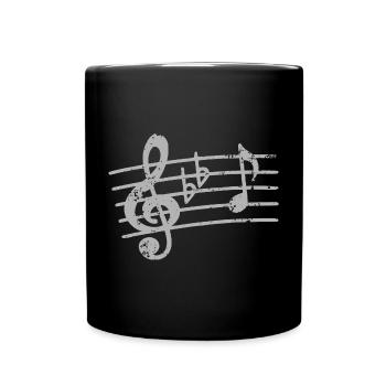Clé de sol, partition, clé de musicien - Mug uni - noir - Devant