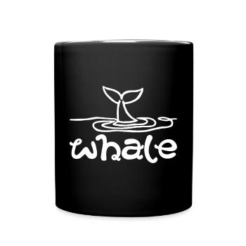 La queue de la baleine (blanc) - Mug uni - noir - Devant