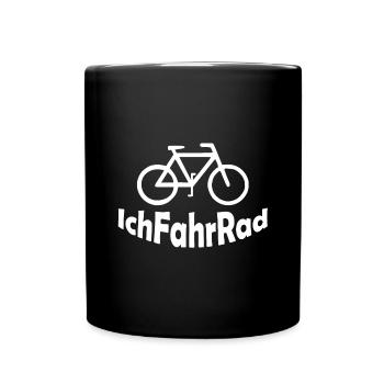 IchFahrRad - Tasse einfarbig - Schwarz - Vorne
