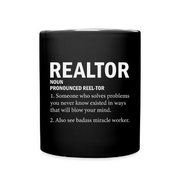 Immobilienmakler - Tasse einfarbig - Schwarz - Vorne