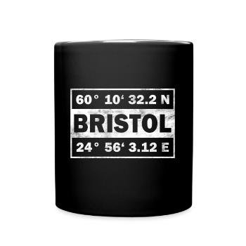 Bristol Koordinaten Stadt England Bristol - Tasse einfarbig - Schwarz - Vorne
