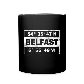 Belfast Koordinaten Nordirland Belfast - Tasse einfarbig - Schwarz - Vorne
