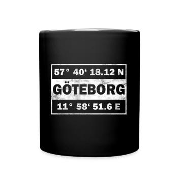 Göteborg Koordinaten Schweden Gøteborg - Tasse einfarbig - Schwarz - Vorne