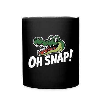 Oh Snap Alligator Cartoon - Full Colour Mug - black - Front