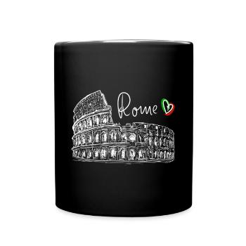 Rom Landmark Line Art T-Shirt - Tasse einfarbig - Schwarz - Vorne