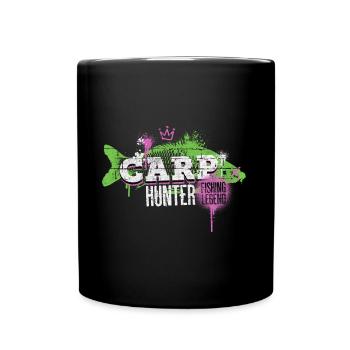 Karpfen Carp Hunter Angeln Angler Fisch Graffiti - Tasse einfarbig - Schwarz - Vorne