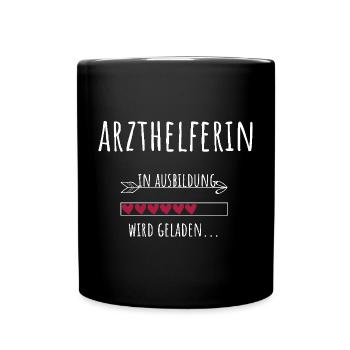 Arzthelferin Ausbildung Beruf Geschenk - Tasse einfarbig - Schwarz - Vorne