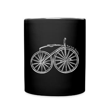Line Art Bicycle Real Life - Full Colour Mug - black - Front