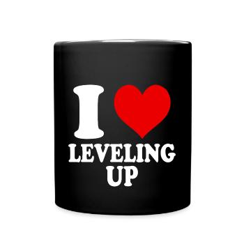 Ich liebe es, Quest MMORPG Heart aufzuleveln - Tasse einfarbig - Schwarz - Vorne