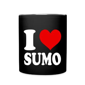 Ich liebe Sumo Martial Arts Japan Herz Lustig - Tasse einfarbig - Schwarz - Vorne