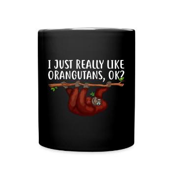 Orangutan Animal Lover Orangutans - Full Colour Mug - black - Front