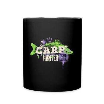 Karpfen Carp Hunter Angeln Angler Fisch Graffiti - Tasse einfarbig - Schwarz - Vorne