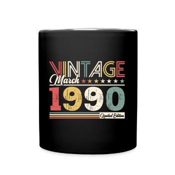 35ème anniversaire cadeau mari Vintage mars 1990 - Mug uni - noir - Devant