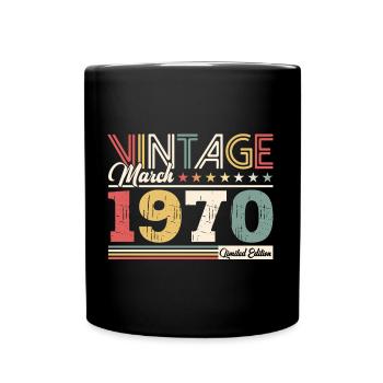 55ème anniversaire cadeau mari Vintage mars 1970 - Mug uni - noir - Devant
