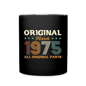 50th Birthday Gift Husband Original March 1975 - Full Colour Mug - black - Front