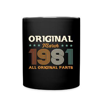 44ème anniversaire cadeau mari Original mars 1981 - Mug uni - noir - Devant