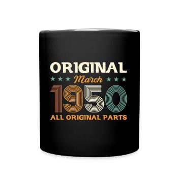 75th Birthday Gift Husband Original March 1950 - Full Colour Mug - black - Front