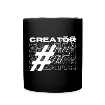 Creator Hashtag Typography - Full Colour Mug - black - Front