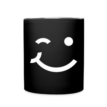 Clin d’œil, sourire clignant de l’œil - Mug uni - noir - Devant