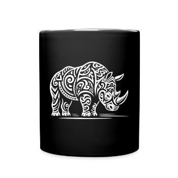 Rhinocéros tribal - Mug uni - noir - Devant