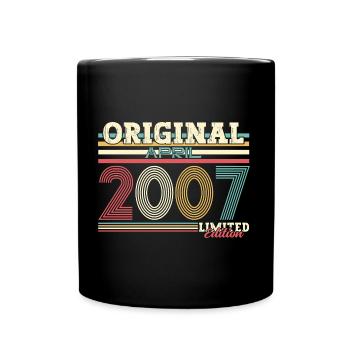18. Geburtstag Geschenk Mann Original April 2007 - Tasse einfarbig - Schwarz - Vorne