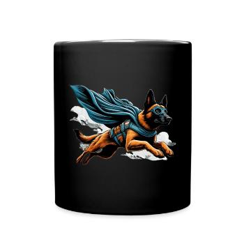 Super Dog Belgian Shepherd Cape Gift - Full Colour Mug - black - Front
