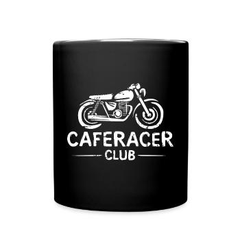 Moped caferacer club - Motorcycle and bike love - Full Colour Mug - black - Front
